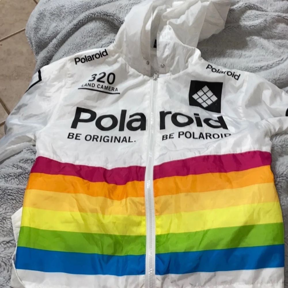 polaroid jacket with hoodie